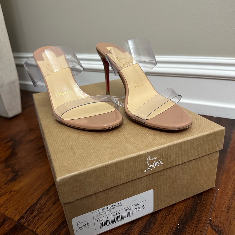 Christian Louboutin Just Nothing 85MM Patent Leather Mules